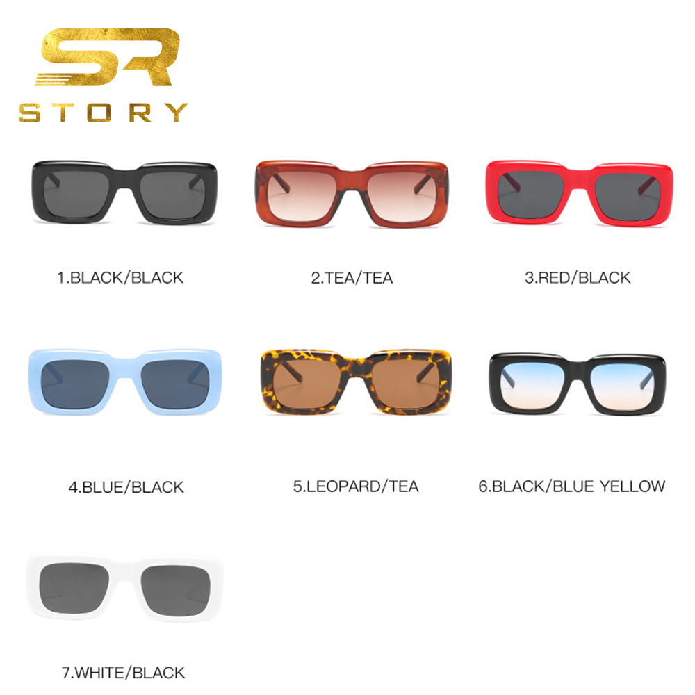 STORY XY9094 Fashion Retro Leopard Rectangle Sunglasses display picture 1