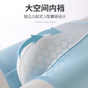 Sous-vêtements pour hommes en soie glacée printemps-été, légers et respirants, caleçons à quatre coins, couleur unie, sous-vêtements à coins plats - Product Image 4