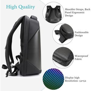 Mochila LED para Portátil de 17 Pulgadas, Impermeable, con Pantalla Programable, Control por Aplicación, Unisex, Mochila Suave - Product Image 4