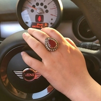 Rétro grande goutte d'eau forme résine anneau pour les femmes mode classique bague de doigt Style ethnique bijoux en gros