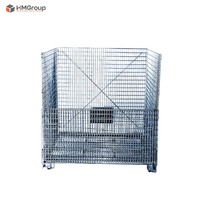 Conteneur industriel empilable en treillis métallique galvanisé Q235 en acier doux pour entrepôt, de type japonais, robuste