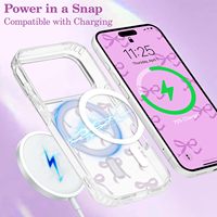 Étui de téléphone portable antichoc en TPU+PC avec design magnétique en forme de nœud pour iPhone 17/16/15 Pro Max avec couleur personnalisée
