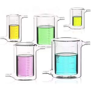 Double-Layer Jacketed <b>Glass</b> Beaker with Lab Jacketed Cold Trap Light Catalytic Reactor Bottle <b>500ml</b> Capacity ISO Certified - Product Image 2