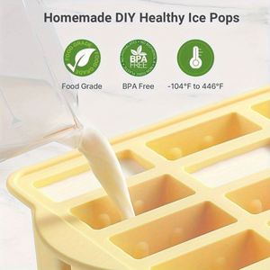 BPA Free SILICON MOLD 12 Creative Popsicle Tray Cream <b>Moulds</b> <b>Silicone</b> Ball Ice Cube Popsicle Stand Frozen Homemade Ice Pop Molds - Product Image 2