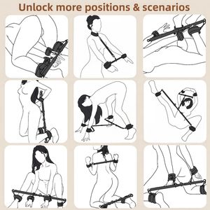 Spreader Bar Sex Toys with Wrist Ankle Neck <strong>Collar</strong> Restraint Kits Adjustable Handcuffs <strong>Collar</strong> Bondage Set <strong>BDSM</strong> for Adult Couple - Product Image 2