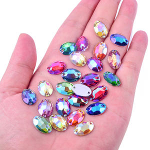 Bobohoo พลอยเทียมทรงรีสำหรับทำชุดเดรสตัวหนีบผมคริสตัลพลอยเทียมเย็บติดแฟนซี - Product Image 5