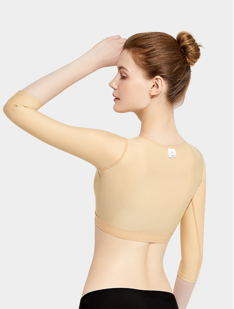 ZOYIAME Post Surgical Garments Arm Liposuction Compression Tops Long Sleeve Open Bust Push Up Breast Women Surgical Vest Shaper