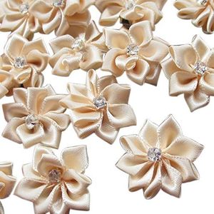 Pita Satin Bunga Pita Hias Berlian Imitasi Aplikasi Pita Satin Bunga Pita Hias Berlian Imitasi Kerajinan Ornamen Pernikahan 1.1 inci - Product Image 1