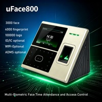 Terminal de contrôle d'accès et de présence multi-biométrique IFace990 UFace800, 3000 visages, 4000 empreintes digitales, WIFI ADM, batterie en option