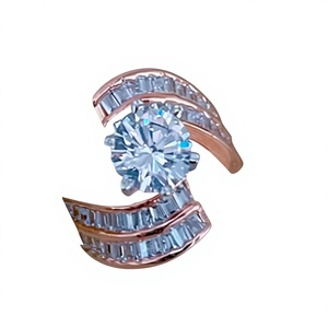 Stylish Designer Rose Finish Best Quality <b>Adjustable</b> <b>Ring</b> For Function And Party wedding Wear Collection For Women And Girls - Product Image 2