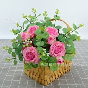 Feuilles d'eucalyptus artificielles Dongchen, 7 branches, 30cm-100cm, fleurs en soie, décoration de mariage et de maison - Product Image 3