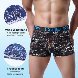 Careuokin Factory Boxer en polyester pour <span class=keywords><strong>homme</strong></span> Super Fat Plus Size <span class=keywords><strong>Fashion</strong></span> Letter Print Mid Rise Flat Waist Boxers - Product Image 2