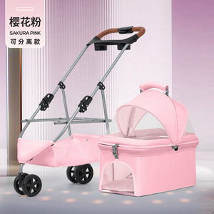 Three Wheeled Pet <b>Cart</b> Cats Dogs <b>Foldable</b> <b>Cart</b> Outdoor Use Small Medium-Sized Pet <b>Cart</b> Lightweight Detachable Washable - Product Image 2