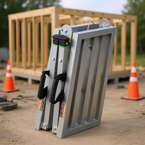 Plateforme d'échafaudage portable à hauteur réglable, capacité de charge de 400 lb, plateforme de travail en alliage d'aluminium, design industriel pliable - Product Image 2