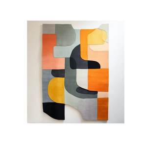 Tapis en laine moderne de qualité supérieure tufté à la main forme irrégulière abstraite haute pile conception colorée pour un usage domestique - Product Image 6