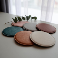 Ensemble de sous-verres en cuir de haute qualité, style européen, respectueux de l'environnement, cadeau d'affaires promotionnel, pour table basse, comprend