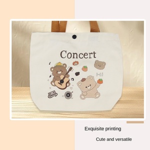 Vải Hàn Quốc Phong Cách Lười Biếng Thời Trang Sinh Viên Nhỏ Gấu Nữ Dễ Thương Ăn Trưa Túi Túi Xách Dây Kéo Polyester Không Thấm Nước Cho Nhân Viên Văn Phòng - Product Image 3