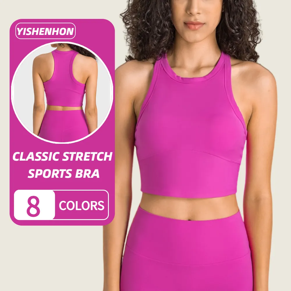 YISHENHON Women High Impact Supportive Racer-back Shockproof Yoga Bra Anti-bacterial Sports Running Bra