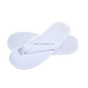 도매 일회용 스파 호텔 화이트 욕실 슬리퍼 플립 플롭 편안한 테리 타월 코튼 소재 - Product Image 2