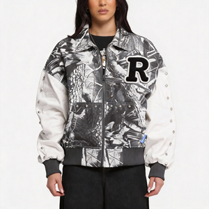 Veste universitaire sur mesure pour homme, manches grises, broderies chenille de haute qualité, patchs, vestes pour homme - Product Image 1