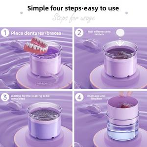 Boîte de rangement et de lavage grande capacité pour appareils dentaires, prothèses et gouttières orthodontiques avec fonction d'immersion et d'égouttage SSDC-1 - Product Image 4