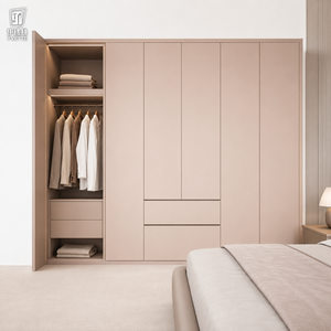 Armoire dressing moderne en bois sur mesure, armoire <span class=keywords><strong>de</strong></span> rangement pour chambre à coucher, conception personnalisée gratuite pour maison, villa, appartement - Product Image 4