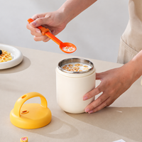 Tasse à petit-déjeuner en acier inoxydable 304, mug à porridge, cuillère portable, grande capacité, élégante tasse à lait, boîte à lunch, à emporter