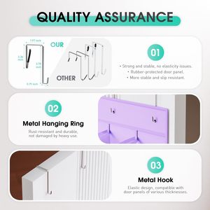 Over The Door <b>Shoe</b> Organizer 35 Pockets Breathable Mesh Purple Hanging Storage For <b>Shoes</b> With 4 Metal <b>Hooks</b> - Product Image 6