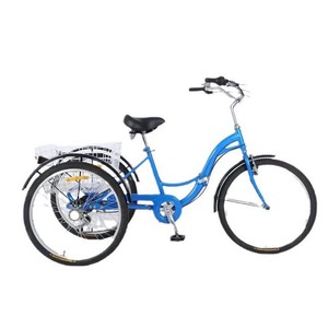 Tricycle léger pour adultes avec panier, freins à disque doubles, siège réglable, roues de 26 pouces, utilisation pour passagers - Product Image 1