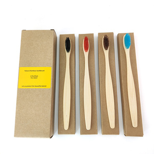 4 cepillos <span class=keywords><strong>de</strong></span> dientes <span class=keywords><strong>de</strong></span> carbón <span class=keywords><strong>de</strong></span> bambú con cerdas suaves, ecológicos, para cuidado bucal, cepillo <span class=keywords><strong>de</strong></span> dientes natural <span class=keywords><strong>de</strong></span> viaje - Product Image 2