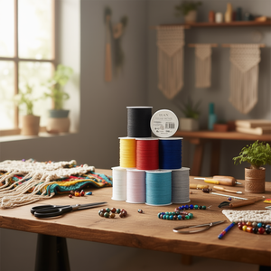 Hilo de macramé Ilan de 1.5 mm, 60 m, 8 colores surtidos, hilo de poliéster para manualidades - Product Image 2