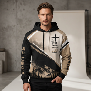 Sudadera con Capucha Cristiana para Hombre, 100% Algodón, Felpa, Corte Regular, Transpirable, Ecológica, con Bolsillos, Diseño Casual de Invierno con Estampado - Product Image 3