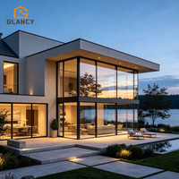 Ventanas de Aluminio de Lujo con Doble Acristalamiento Templado Resistentes a Huracanes para Casa, Tamaño Personalizable