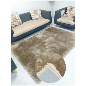 Polyester Shaggy Rug Home Living Room Mat Solid Color Shaggy Carpet