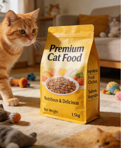 ถุงบรรจุภัณฑ์แบบมีฐานตั้งได้ ป้องกันความชื้น ปิดผนึกได้ ใช้สำหรับอาหารแมวและขนมสัตว์เลี้ยง ตัวอย่างฟรี เกรดอาหาร ปลอดภัย ผลิตตามแบบที่ต้องการ - Product Image 2