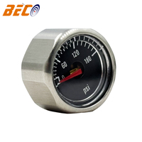 Mini manomètre 180 PSI, micro manomètre pour paintball, compresseur d'air PCP, manomètre à air en acier inoxydable de 20 mm