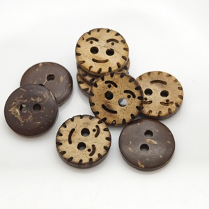 <span class=keywords><strong>Botones</strong></span> de Coco Naturales Biodegradables Sin Plástico con Diseño de Sonrisa de Dibujos Animados Grabados con Láser para Ropa Casual Infantil - Product Image 3