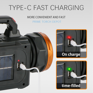 Đèn cầm tay đa chức năng ba nguồn sáng dùng cho nhà cửa, ngoài trời, cắm trại, khẩn cấp, tích hợp sạc dự phòng, sạc năng lượng mặt trời - Product Image 4