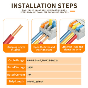 DIY GO Mini-Kabel anschlüsse mit schneller Verkabelung Universal Compact Splitter Elektrische Leiter Push-In Home Terminal Block - Product Image 2