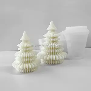 アーリーライザー新しい折り紙クリスマスツリーシリコンモールドクリスマスアロマセラピーキャンドルデコレーションモールドDIY手作りドロップ接着剤樹脂