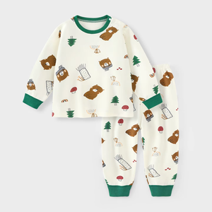 Conjunto de Ropa Interior de Algodón Puro con Dibujos Animados para Niños y Niñas, Pijamas Cálidos para Bebés y Niños Pequeños - Product Image 2