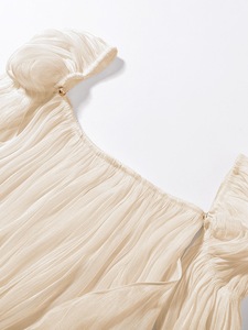 <span class=keywords><strong>Vestido</strong></span> de cóctel plisado con hombros descubiertos, manga acampanada, cintura ajustada y bajo asimétrico para mujer, novedad de verano 2026 - Product Image 4