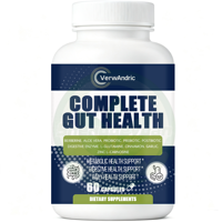 Capsules de Probiotiques, Prébiotiques et Postbiotiques pour la Santé Intestinale, Marque Privée OEM, pour Adultes, Métabolisme, Digestion, Santé Quotidienne, Sans Gluten