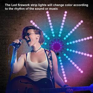 شريط إضاءة LED على شكل ألعاب نارية, شريط إضاءة LED للتحكم الصوتي ، خفيف صافي ، موسيقى ملونة ، جو ، مصابيح ، غرفة المنزل ، حفل زفاف ، زينة - Product Image 6