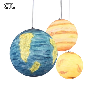 Luminaire suspendu en forme de lune 3D fait à la main, vente en gros, design de boule ronde de grande taille, lustre moderne Terre Mars pour personnalisation - Product Image 5