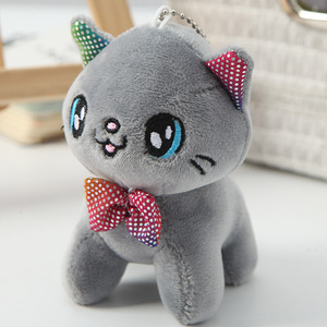 Wholesale 10cm Cat Plush <b>Keychain</b>, Custom <b>Anime</b> Stuffed Animal, Cute Soft Doll Pendant Gift - Product Image 3
