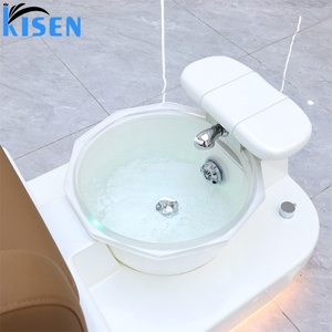 KISEN Luxury Modern <b>Brown</b> Whirlpool Pedicure <b>Chair</b> Spa Massage Foot Care <b>Chair</b> for Nail Salon Pedicure <b>Chairs</b> with Jet and LED - Product Image 6
