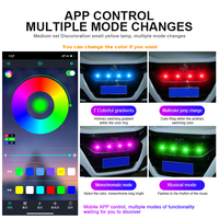 Lumière de calandre de voiture RGB 4 pièces en un seul appareil de contrôle d'application 12V Lumière de grille de capot LED pour modifier les véhicules tout-terrain Jeep SUV Lampe décorative