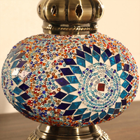 Lampe de table LED marocaine de style turc en mosaïque de verre artisanale décorative pour la maison Marrakech