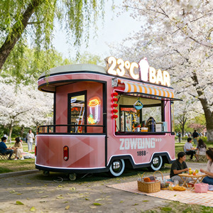 Custom Food Cart Colorful Mobile Catering <b>Trailer</b> for Street Food Coffee Ice Cream - Product Image 1